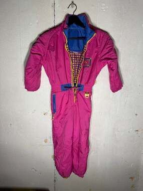 Vintage Obermeyer Pink Snowsuit with Matching Mittens, Preschool Size 5